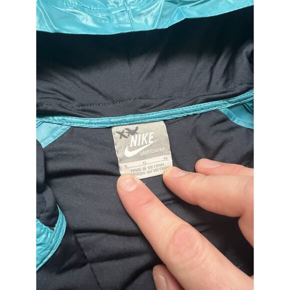 Nike Blue Windbreaker Men’s‎ Padded Nylon Blue Color block Men’s L Sample - Picture 7 of 10